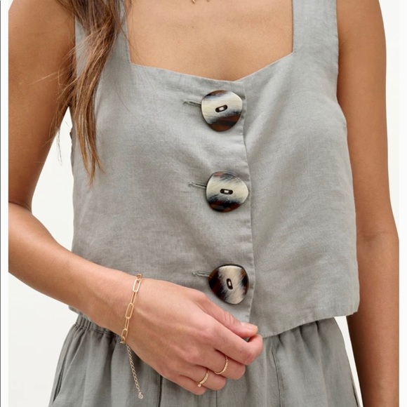 Splendid NWOT Mary Lawless Lee x Cross back Linen - Picture 3 of 5